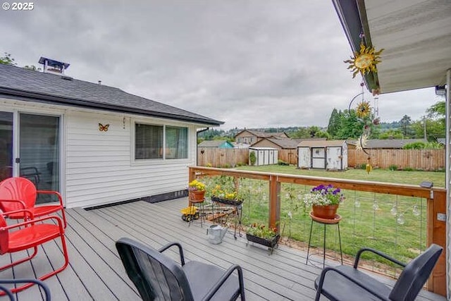 2919 SE 3rd Ave, Camas, WA 98607 - wooden terrace with a storage unit and a fenced backyard