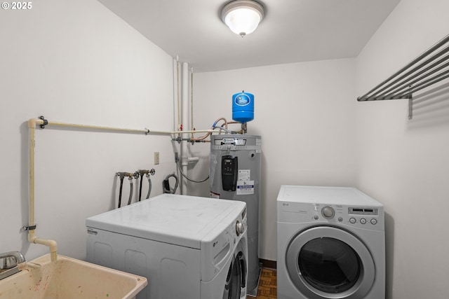 7940 SE 75th Pl, Portland, OR 97206 - washroom featuring washing machine and dryer and electric water heater