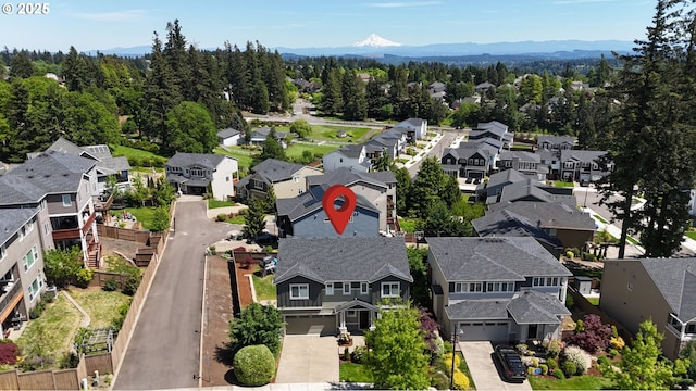 2025 De Vries Way W, Linn, OR 97068 - aerial perspective of suburban area featuring a mountainous background