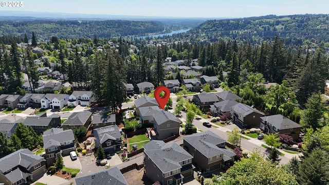 2025 De Vries Way W, Linn, OR 97068 - aerial view of residential area with a heavily wooded area