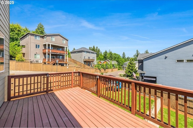 2025 De Vries Way W, Linn, OR 97068 - wooden deck featuring a residential view and a fenced backyard