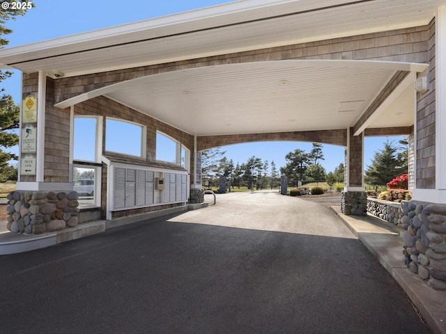 surrounding community with mail area