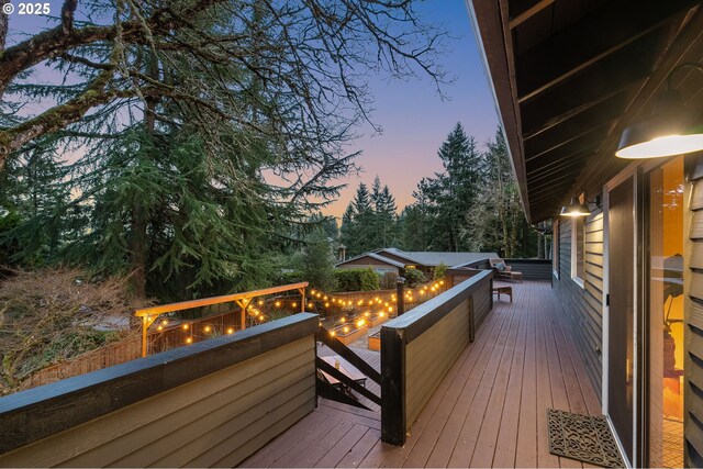 deck with an outdoor fire pit