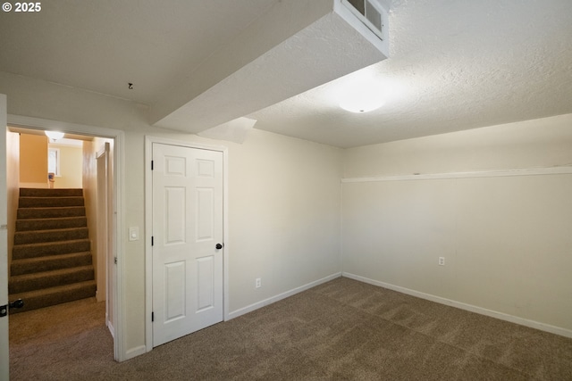 1221 SW Maple St, Dallas, OR 97338 - finished below grade area featuring carpet, stairway, and baseboards