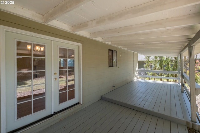 1221 SW Maple St, Dallas, OR 97338 - wooden terrace with french doors