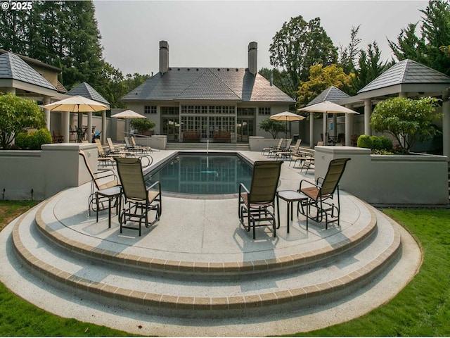 view of pool featuring a patio area