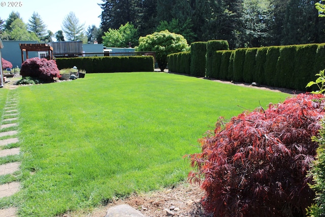 view of yard with fence