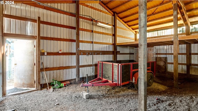 interior space featuring an outdoor structure