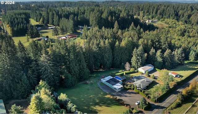 aerial view with a forest view