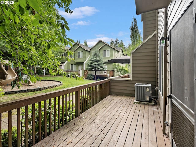 7804 SW Brookline Ln, Portland, OR 97224 - wooden terrace featuring a residential view and a yard