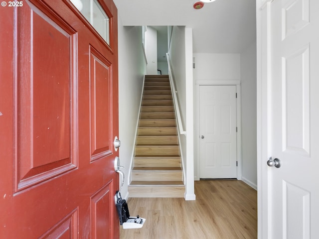 7804 SW Brookline Ln, Portland, OR 97224 - entrance foyer featuring light wood-type flooring and stairway