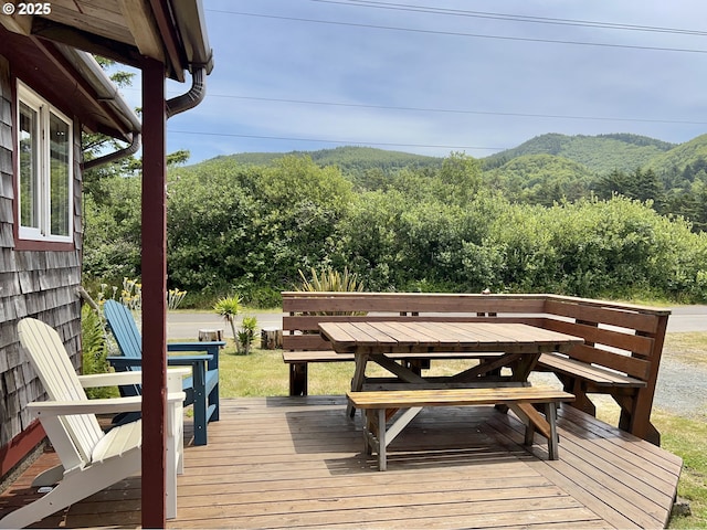 25760 Nedonna Ave, Rockaway Beach, OR 97136 - deck with outdoor dining space and a mountain view