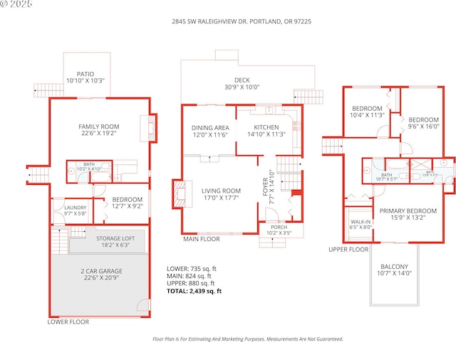 2845 SW Raleighview Dr, Portland, OR 97225 - property floor plan