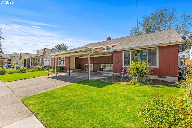 520 NW 10th St, Corvallis, OR 97330 - split level home featuring a chimney and a front yard