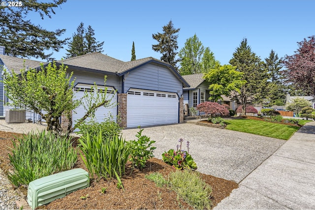 257 SW Nancy Cir, Gresham, OR 97030 - single story home with a garage, concrete driveway, a shingled roof, and brick siding