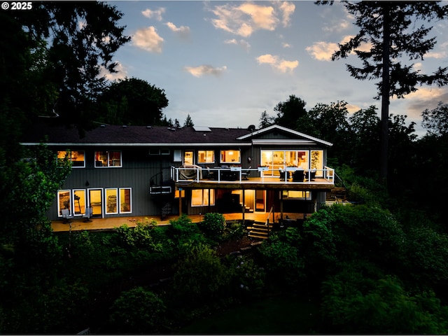 24125 Butteville Rd NE, Aurora, OR 97002 - back of property featuring a wooden deck and stairs