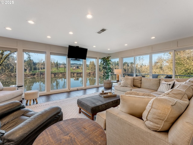 living room featuring hardwood / wood-style floors