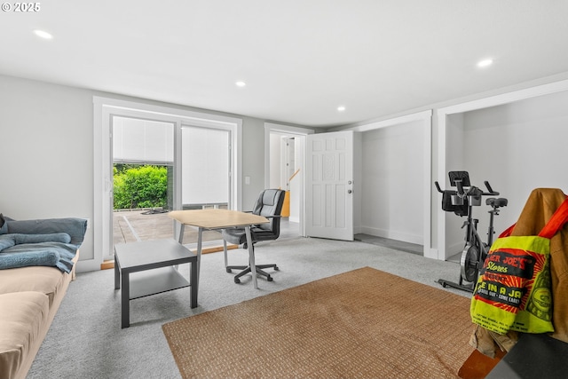 16880 Cortez Ct, Lake Oswego, OR 97035 - home office featuring recessed lighting and carpet floors