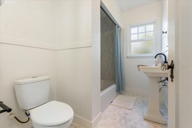 1235 N Farragut St, Portland, OR 97217 - full bathroom with toilet and shower / bath combo with shower curtain