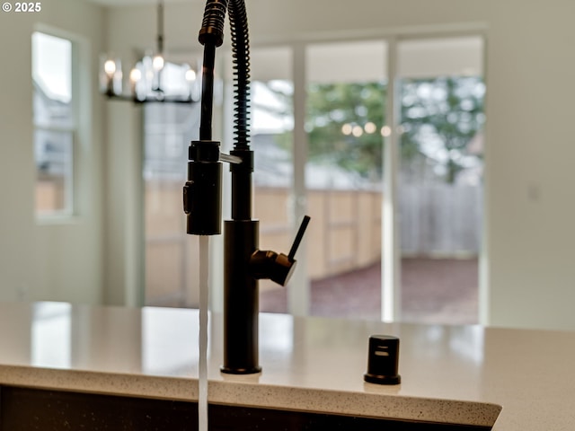 interior details with hanging light fixtures