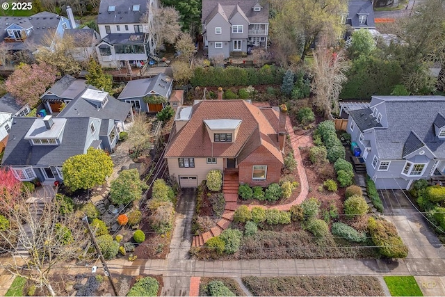 aerial view with a residential view