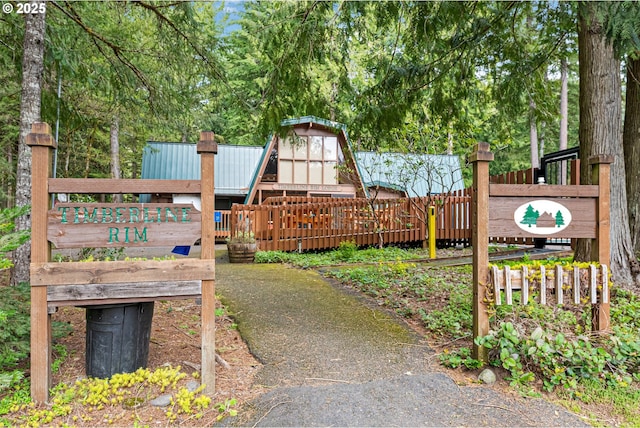 view of play area with fence