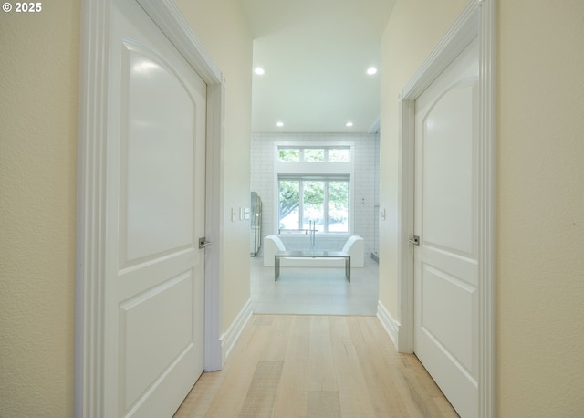 1564 Regency Dr, Eugene, OR 97401 - corridor featuring light wood-style floors, recessed lighting, and baseboards