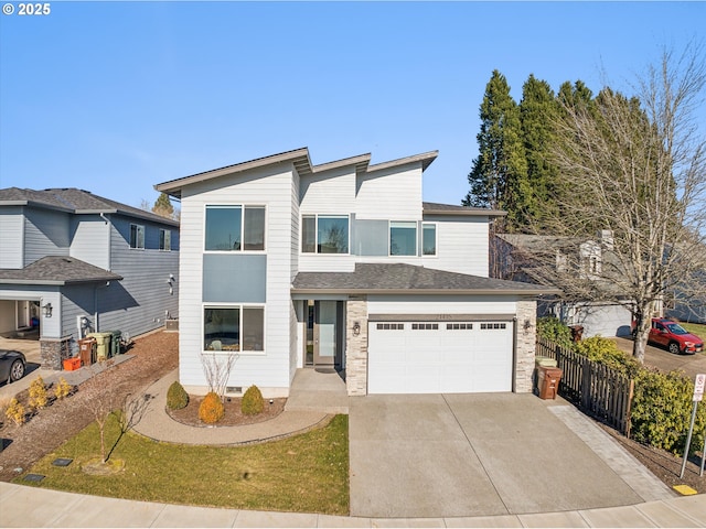 view of front facade with a garage