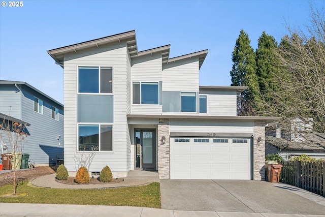 modern home with a garage