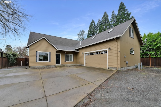 view of front of home with a garage