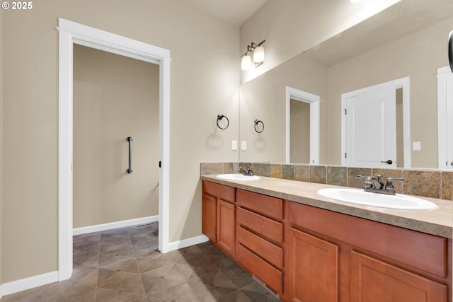 bathroom featuring vanity and tile patterned flooring