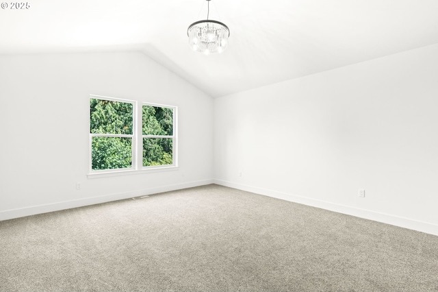 234 SE 29th St, Gresham, OR 97080 - carpeted spare room featuring lofted ceiling and a chandelier