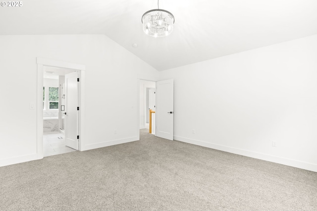 234 SE 29th St, Gresham, OR 97080 - additional living space with vaulted ceiling, carpet floors, and a chandelier