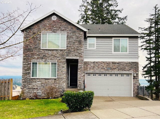 view of front facade with a garage