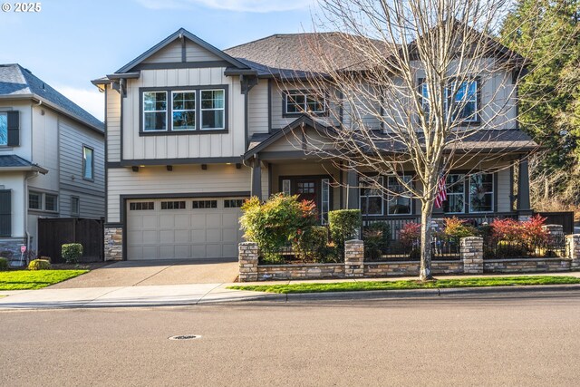 craftsman-style home with a garage