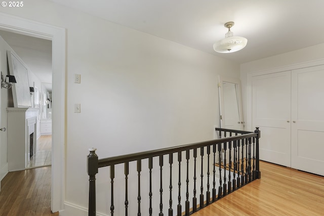 1805 SW Elizabeth St, Portland, OR 97201 - hallway with an upstairs landing and wood finished floors