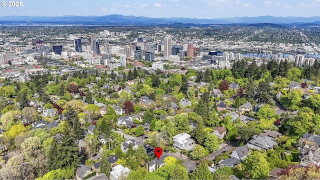 1805 SW Elizabeth St, Portland, OR 97201 - aerial view of property and surrounding area with a mountain backdrop