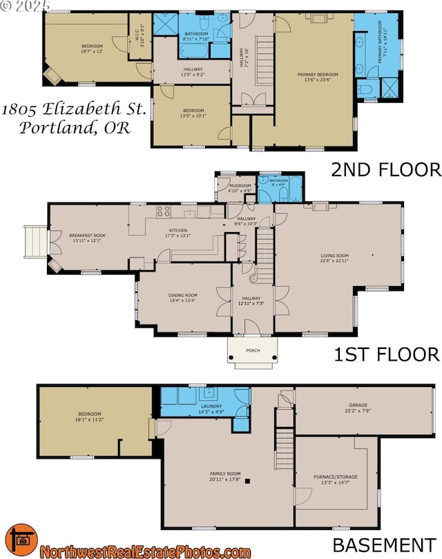 1805 SW Elizabeth St, Portland, OR 97201 - home floor plan
