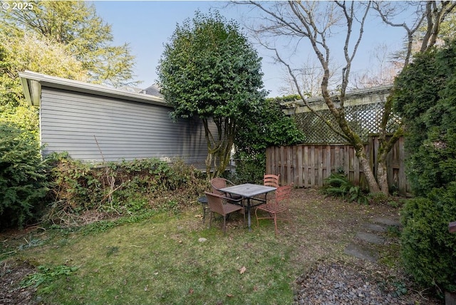 view of yard with fence