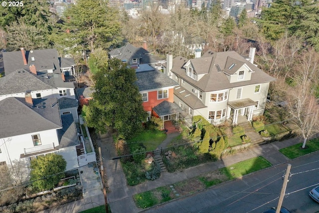 bird's eye view with a residential view