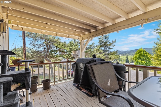 1997 Hazel St, Myrtle Point, OR 97458 - wooden deck with a mountain view