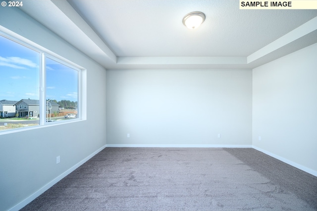 carpeted empty room featuring baseboards