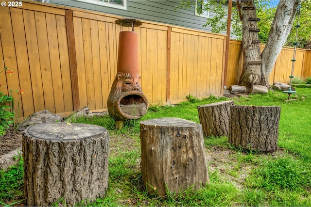 view of yard with fence