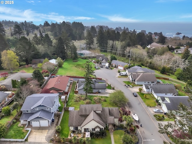6931 Oakwood Ct, Brookings, OR 97415 - birds eye view of property featuring a residential view and a forest view
