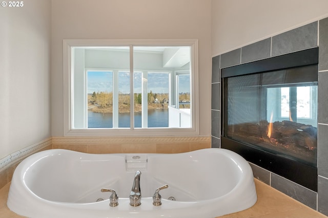 bathroom featuring a washtub