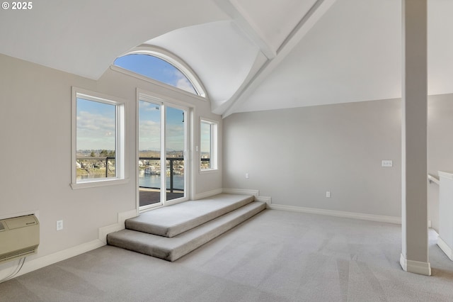 interior space with vaulted ceiling