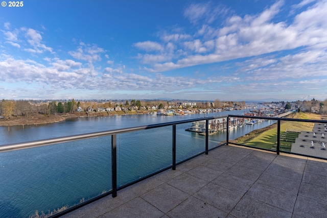 balcony with a water view