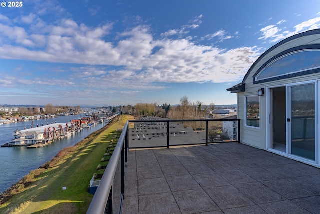 balcony with a water view