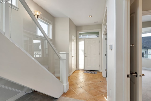 view of tiled foyer