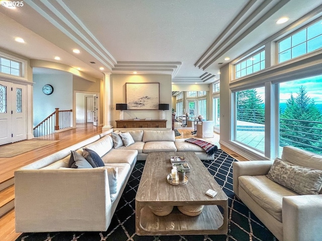1500 SW Miller Ct, Gresham, OR 97080 - living room featuring wood finished floors and recessed lighting